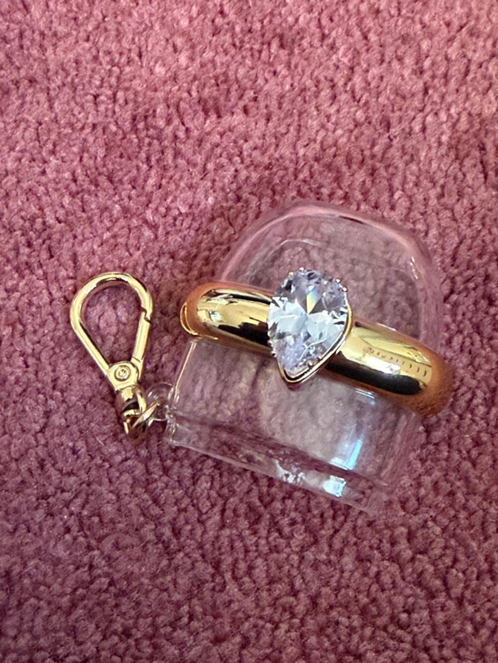 Bath & Body Works Gold Heart Gem Keychain Charm